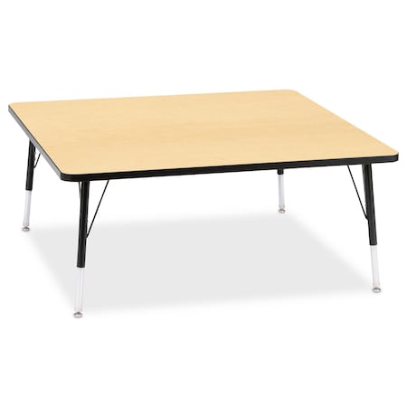 Jonti-Craft Berries Square Activity Table, 48 in. x 48 in., E-height, Maple/Black/Black 6418JCE011